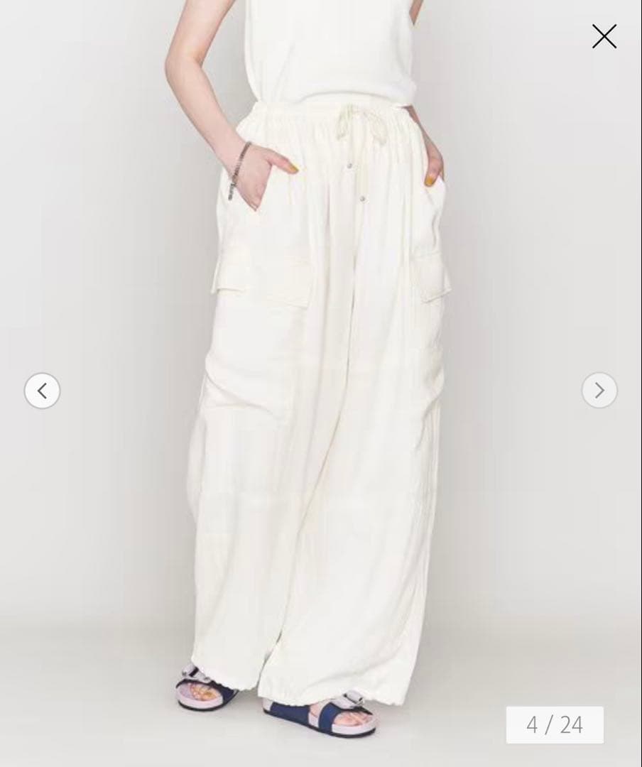 ＜ASTRAET＞ACE サテン カーゴ イージーパンツ