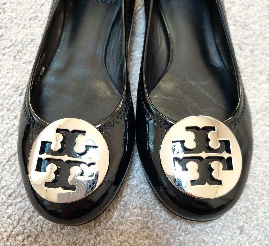 トリーバーチ バレエシューズ エナメル パテントレザー 黒　23.5　未使用品