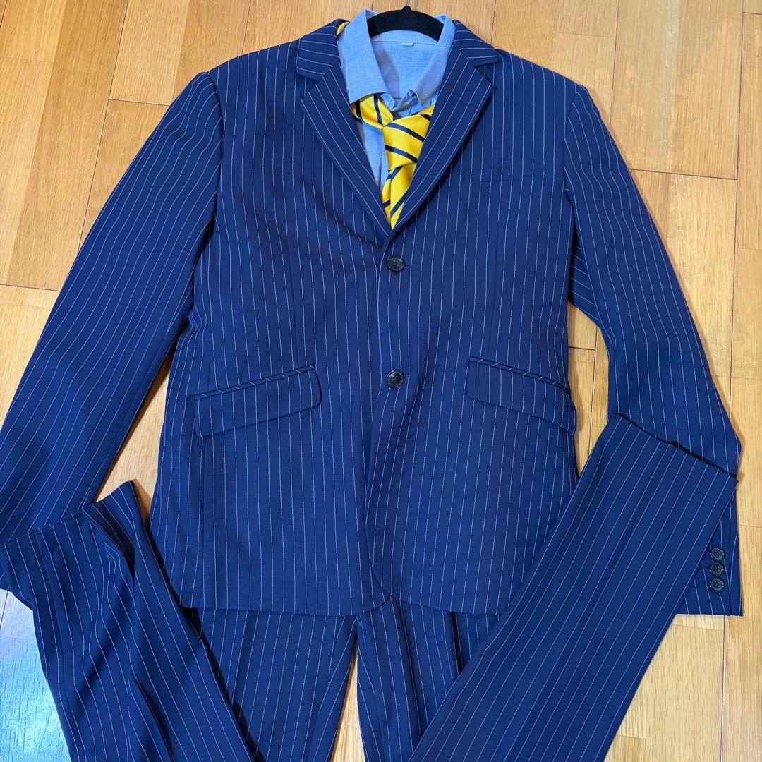 170 ネイビー ストライプ スーツ 2ピース 卒業式　男子　男の子　160