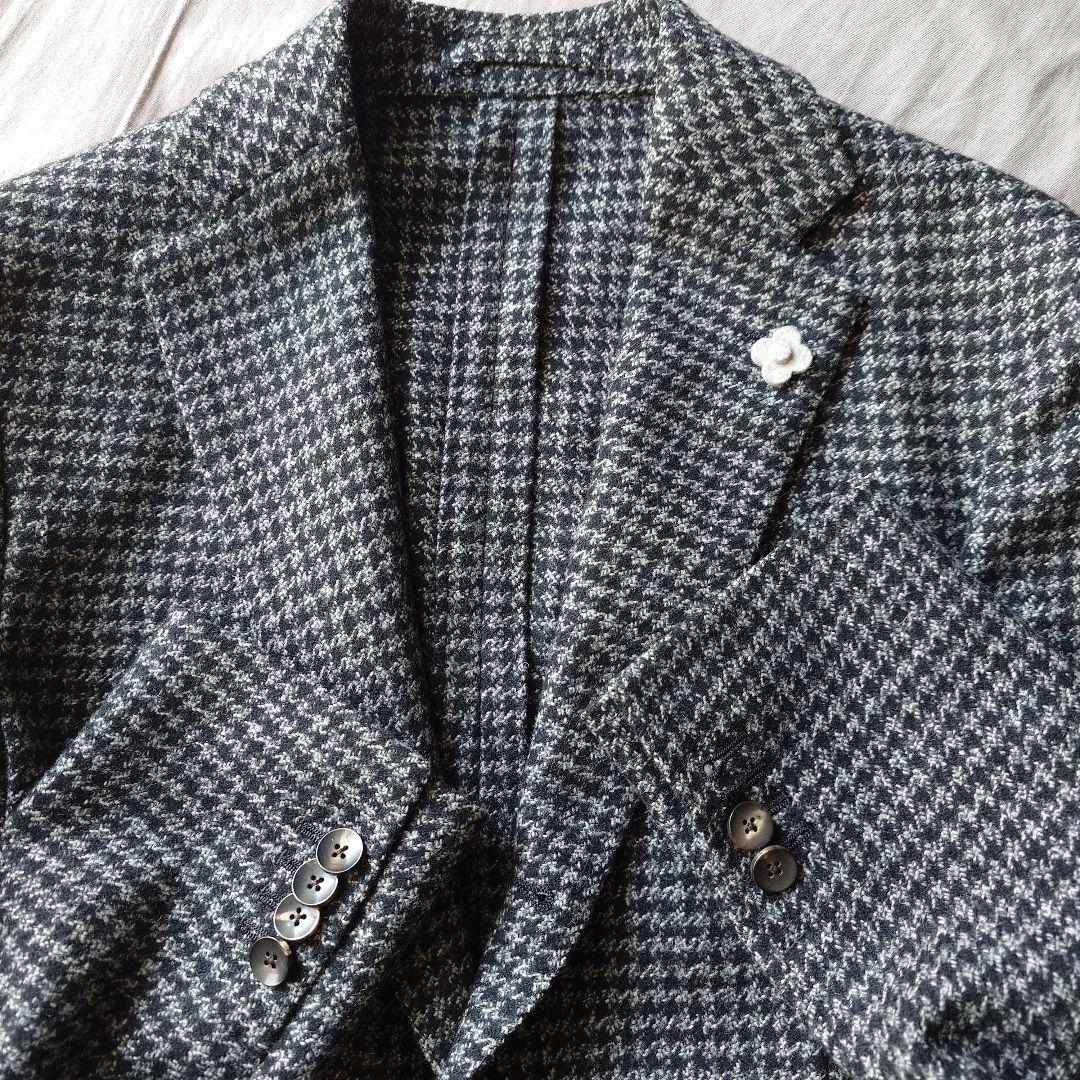 ikko様 LARDINI ハウンドトゥース ジャケット46 イタリア製
