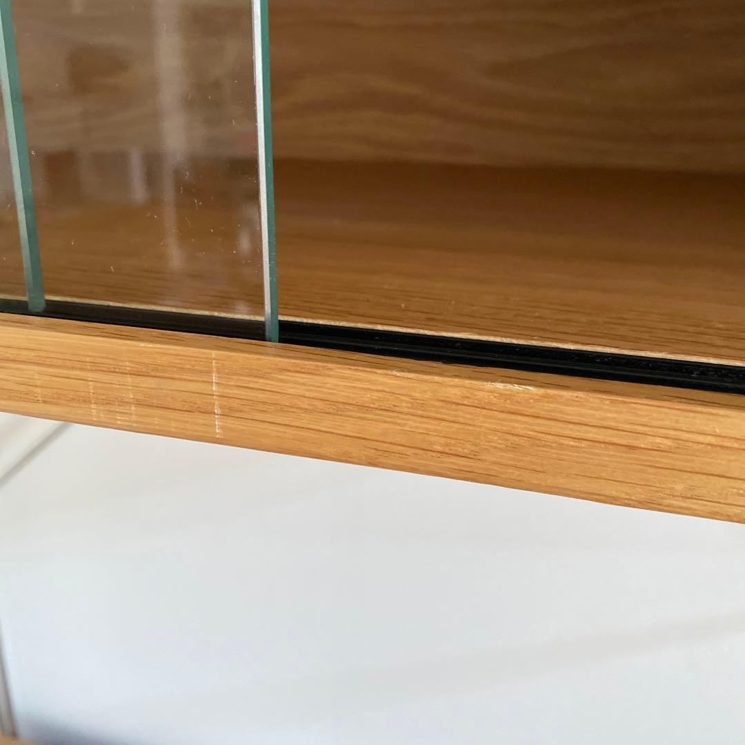 スチールユニットシェルフ用・ボックス・ガラス引き戸・オーク材