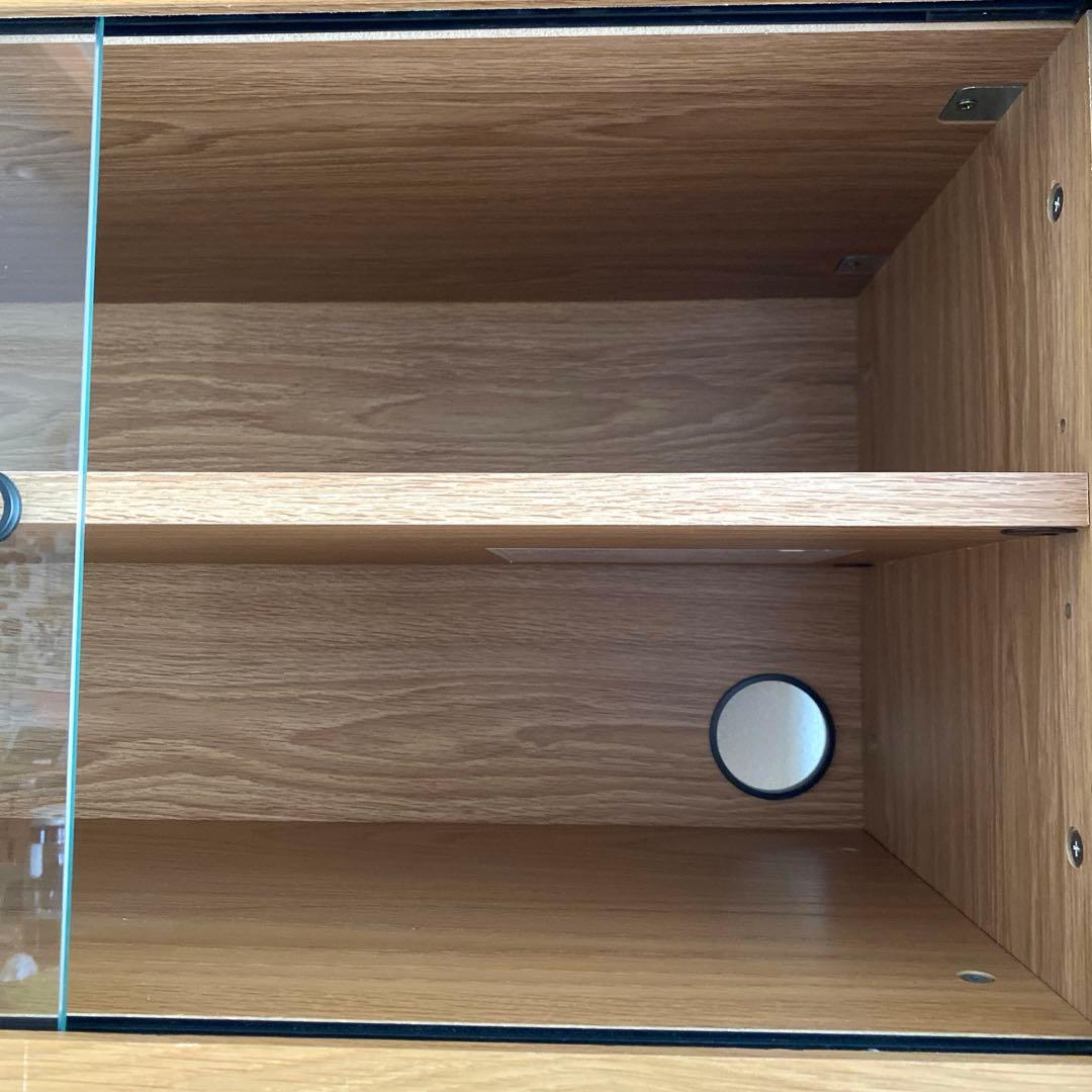 スチールユニットシェルフ用・ボックス・ガラス引き戸・オーク材