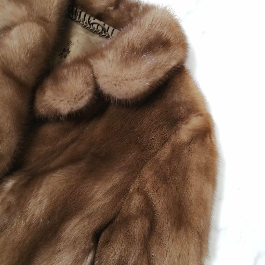 デミバフミンク　毛皮 コート　リアルファー　9　ゆったり　毛並み良好　高級感
