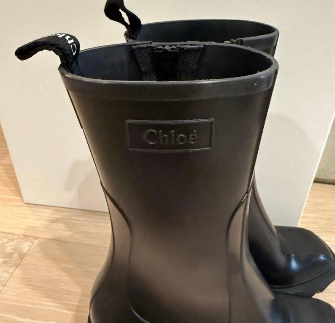 Chloe クロエ　レインブーツ　黒　37