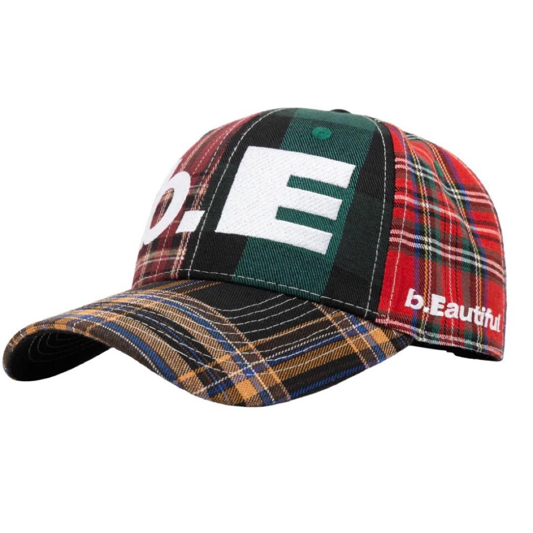 b.Eautifulキャップ b.E Hat Blue Plaid Cap