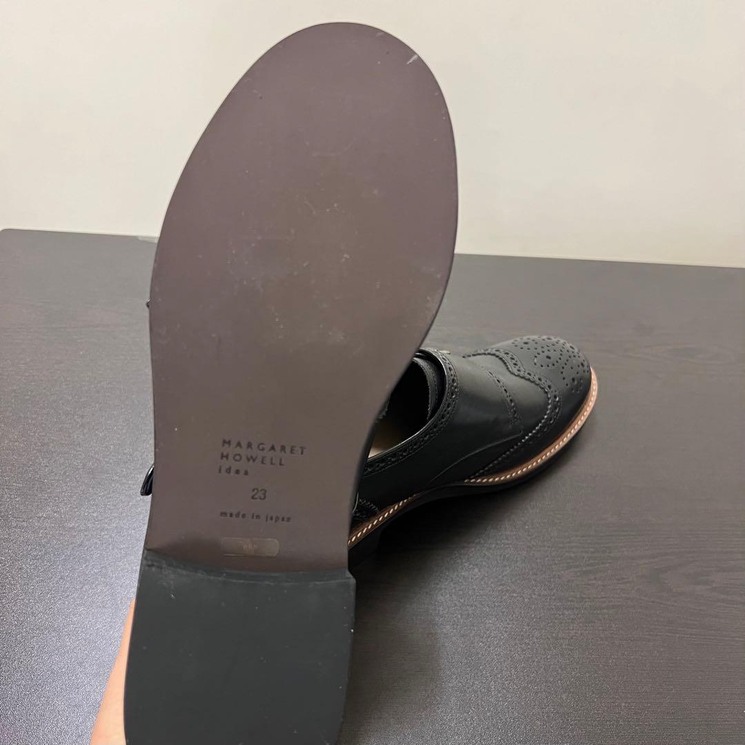 新品MARGARET HOWELL ダブルモンクストラップ 23ブラック革靴