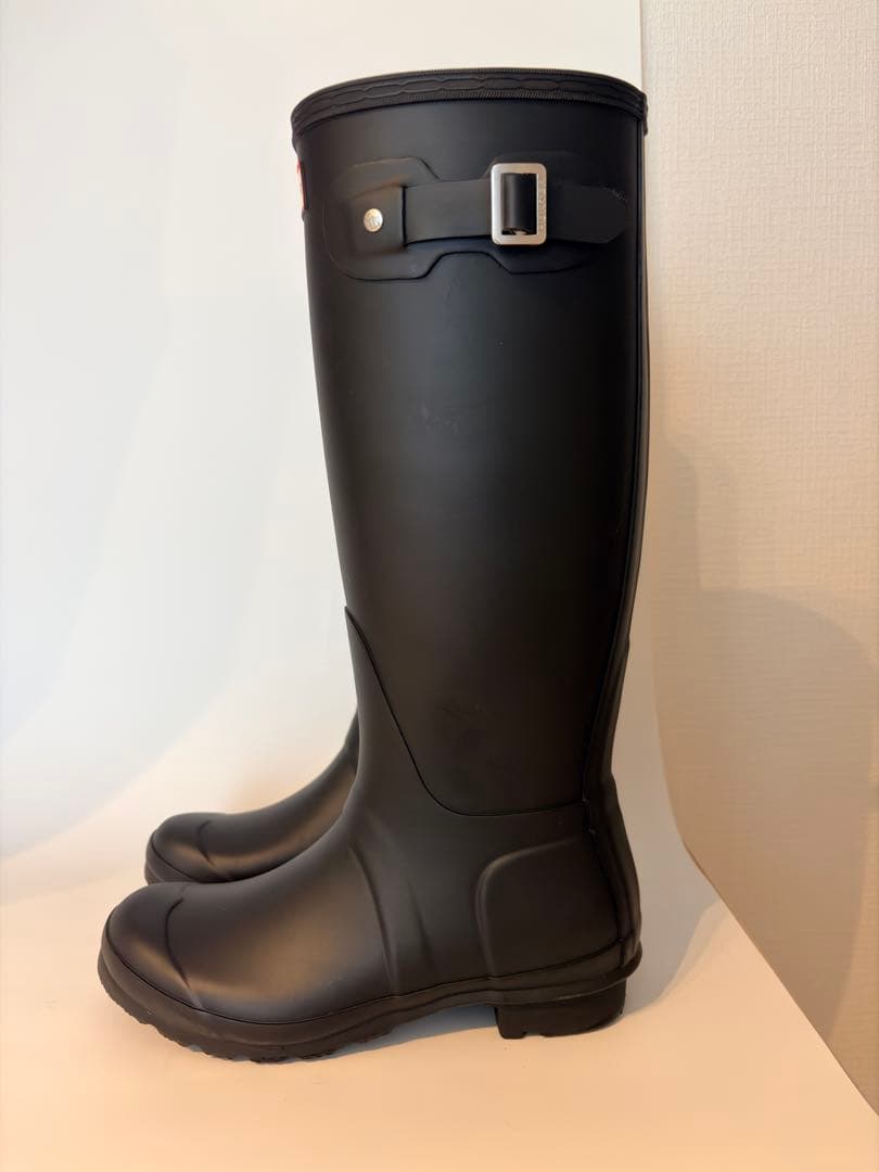 HUNTER ブラック ロングブーツ バックル付き オリジナルツアーレインブーツ