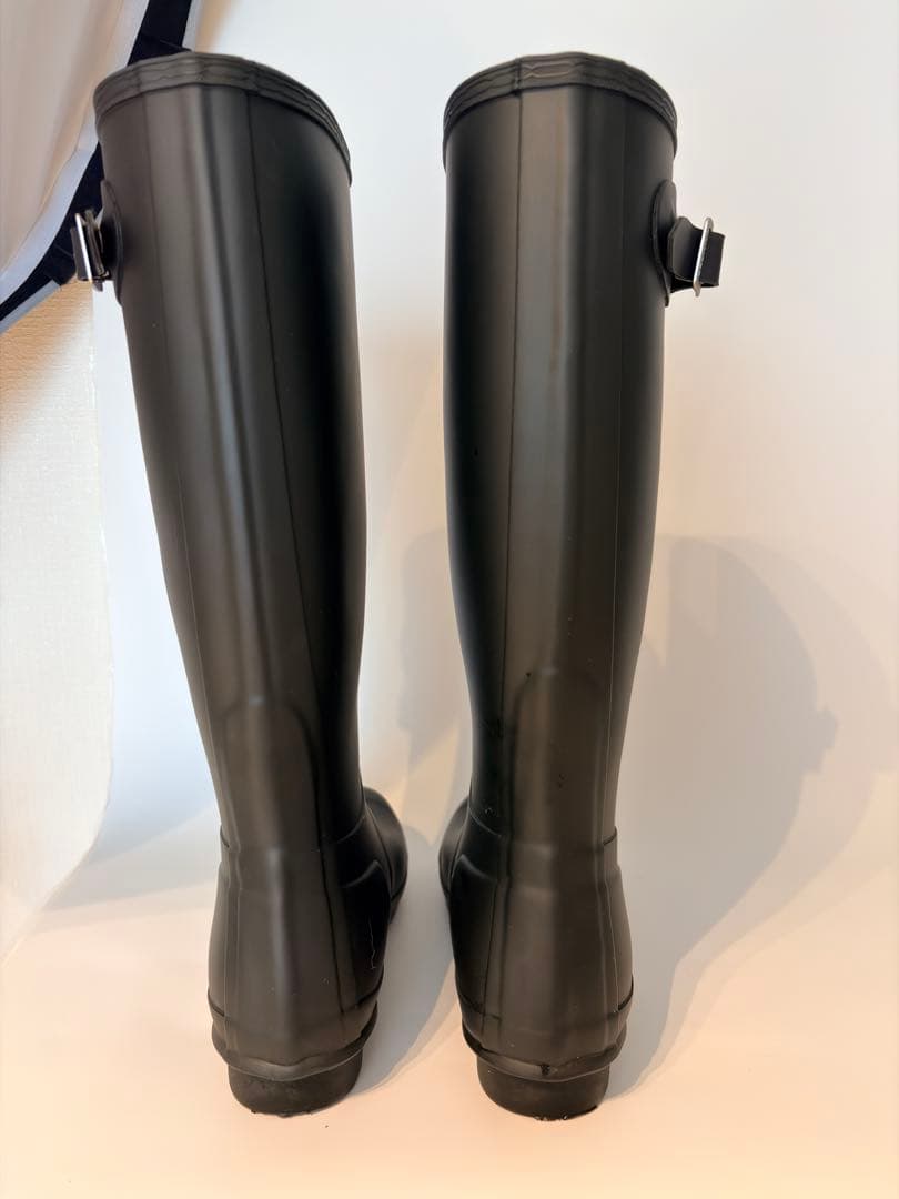 HUNTER ブラック ロングブーツ バックル付き オリジナルツアーレインブーツ