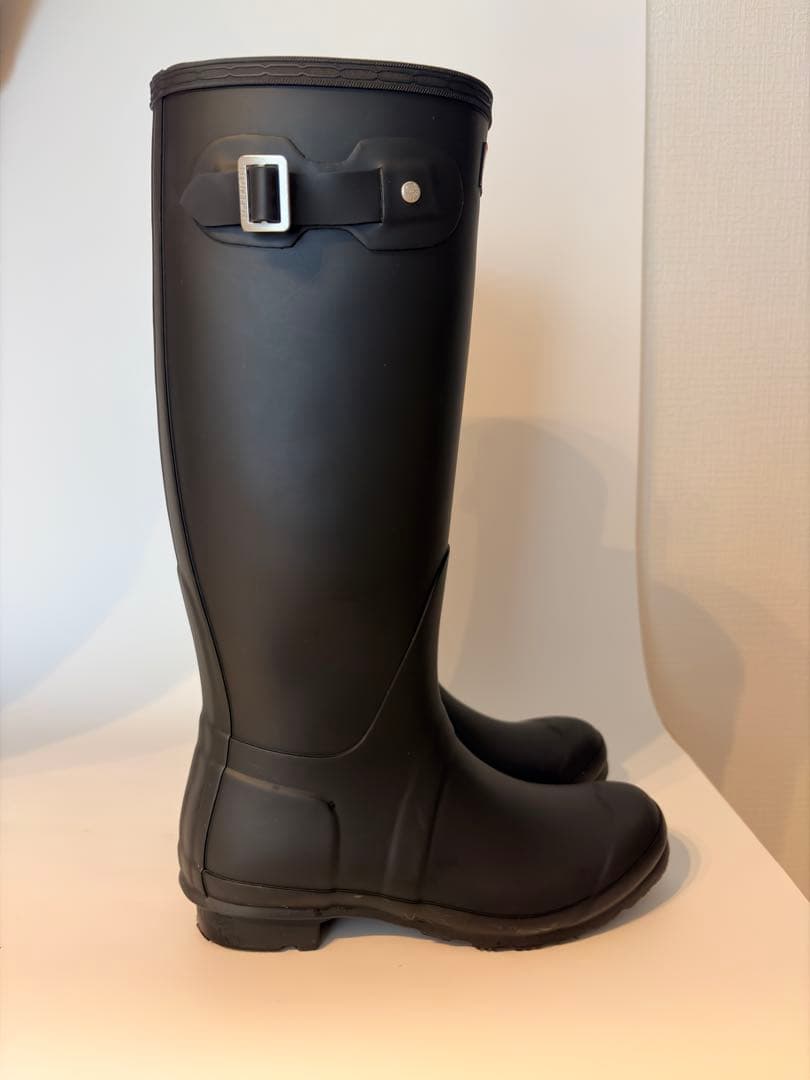 HUNTER ブラック ロングブーツ バックル付き オリジナルツアーレインブーツ