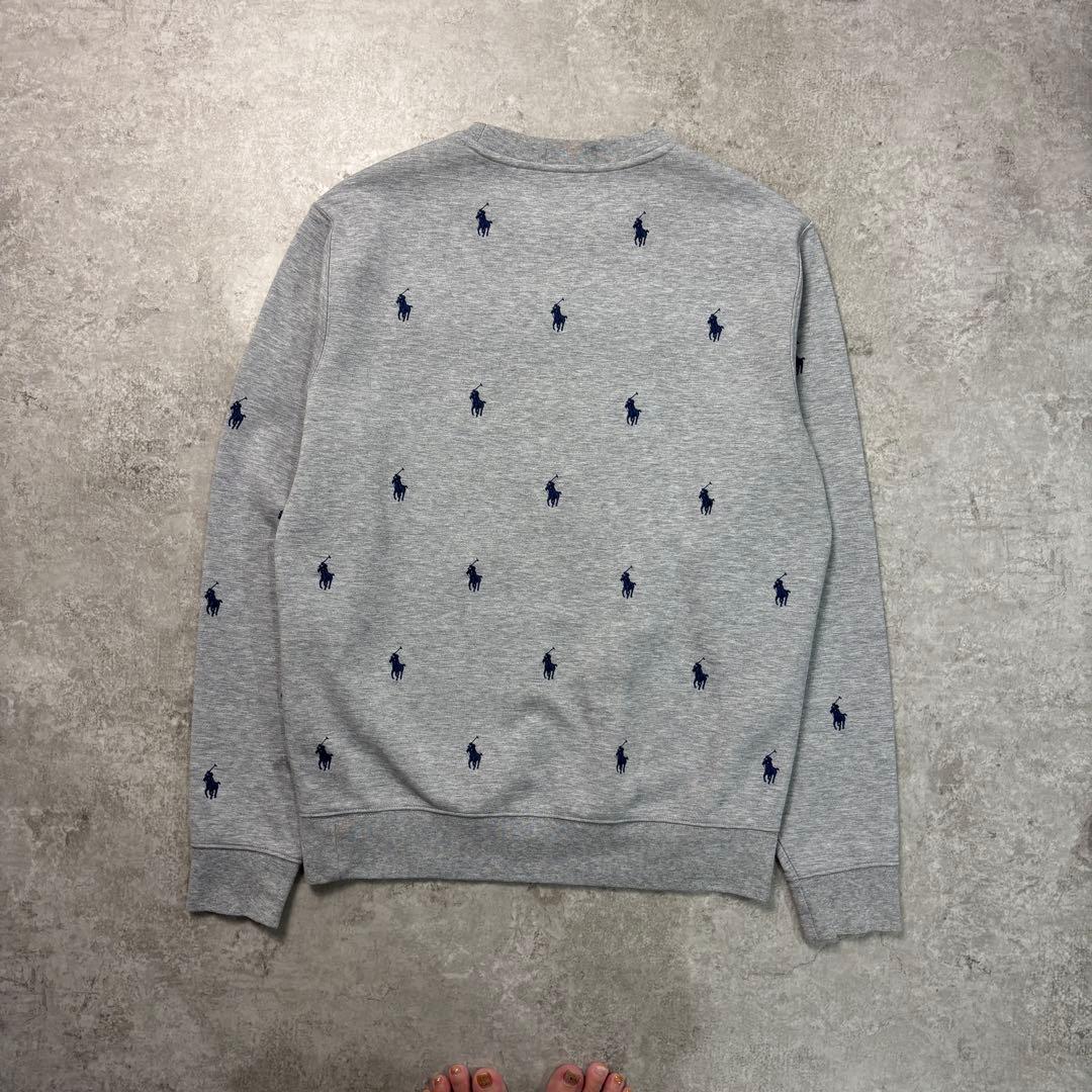 POLO RALPHLAUREN ポニー刺繍 総柄 スウェット トレーナー 現行