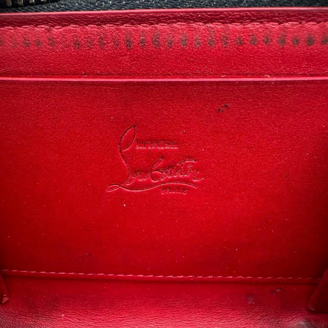 ✨美品✨ルブダン　ケース　スタッズ　パネトーネ　レオパード　エナメル　赤