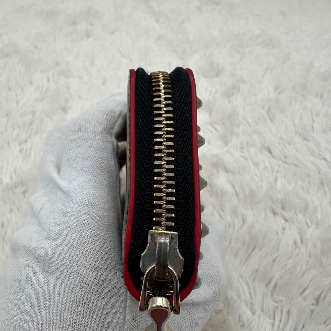 ✨美品✨ルブダン　ケース　スタッズ　パネトーネ　レオパード　エナメル　赤