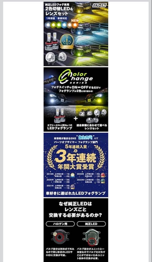 30アルファード☆エフシーエル☆ イエロー×ホワイト フォグランプユニット