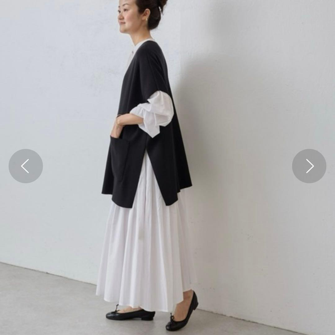 美品 BEARDSLEY ビアズリー　Vネックニットベスト 黒 フリーサイズ