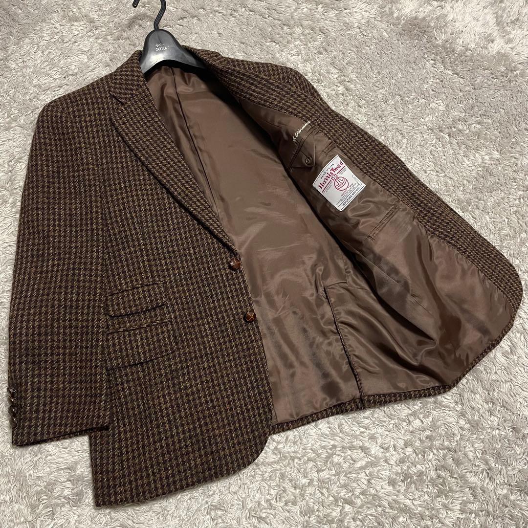 極美品　セミオーダーHarrisTweedテーラードジャケット　くるみボタン