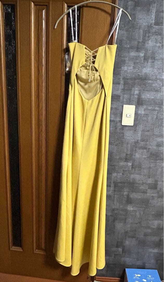 ANGEL-R エンジェルアール イエロービーズ装飾マキシドレスキャバドレス