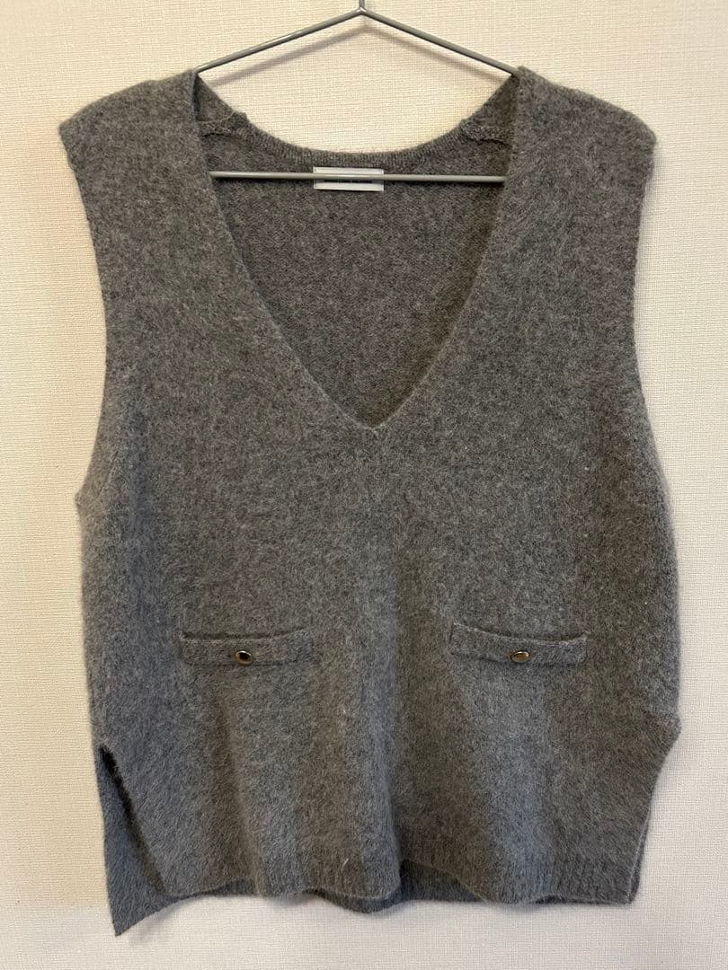 極美品　グリーンレーベル　ヘアリーニットベスト
