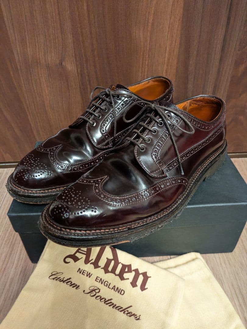 ♪*¥様 ALDEN 3192 8.5D ウイングチップ コードバン