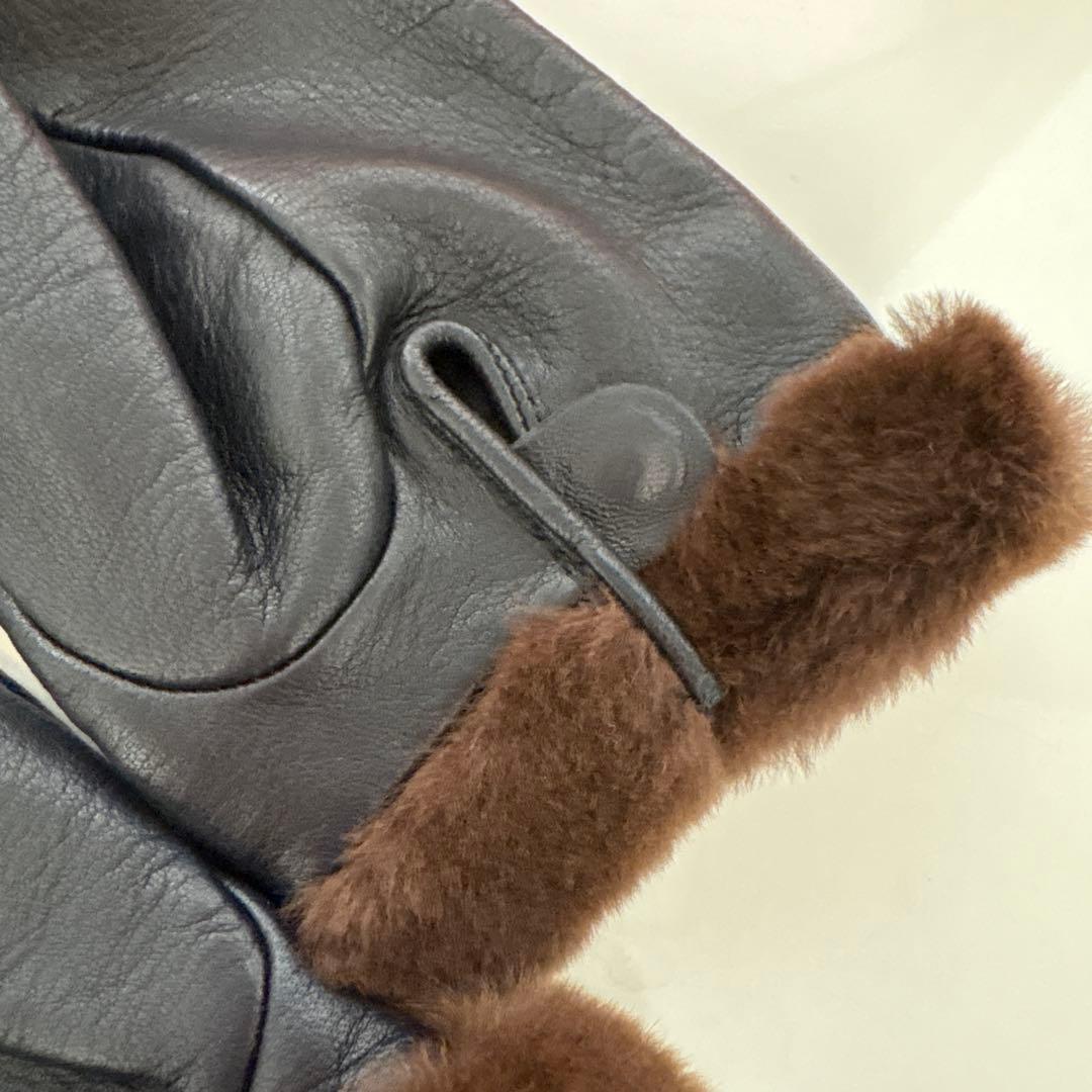 エルメス☆ケリーファーレザー手袋BLACK