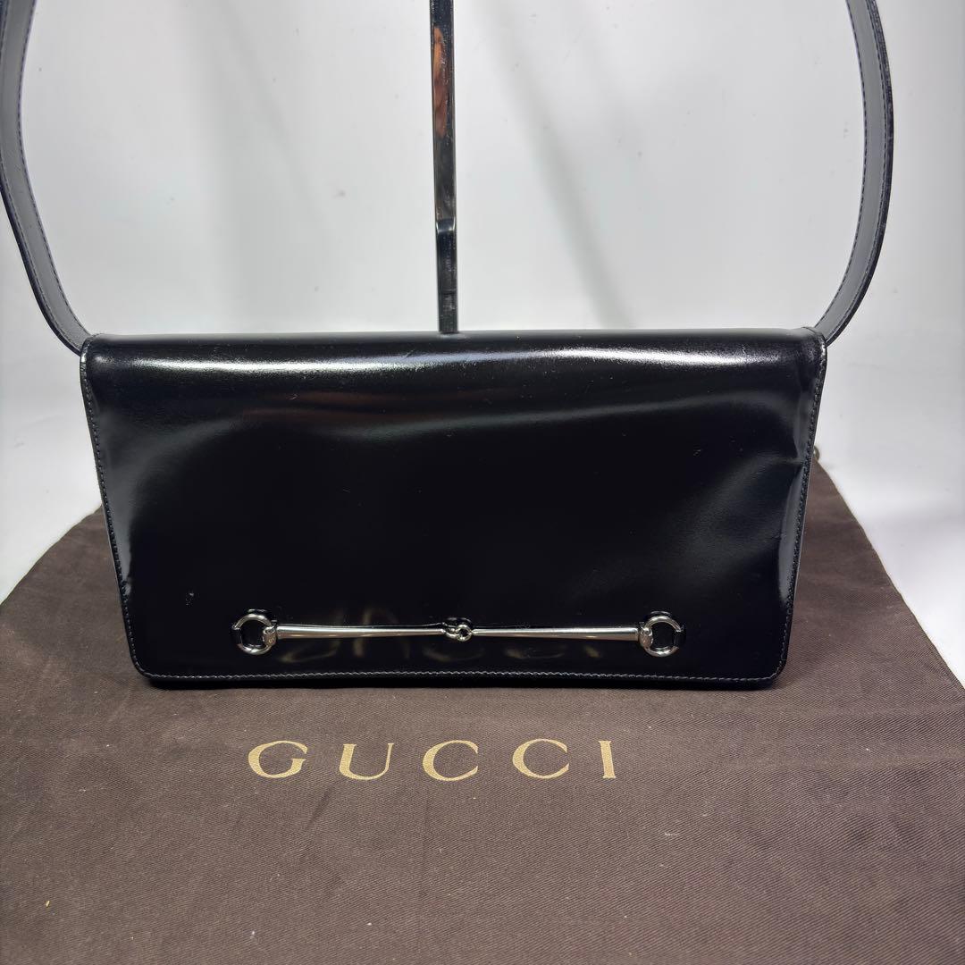 GUCCI ホースビットショルダーバッグクラッチバッグ　パテントレザー 2way