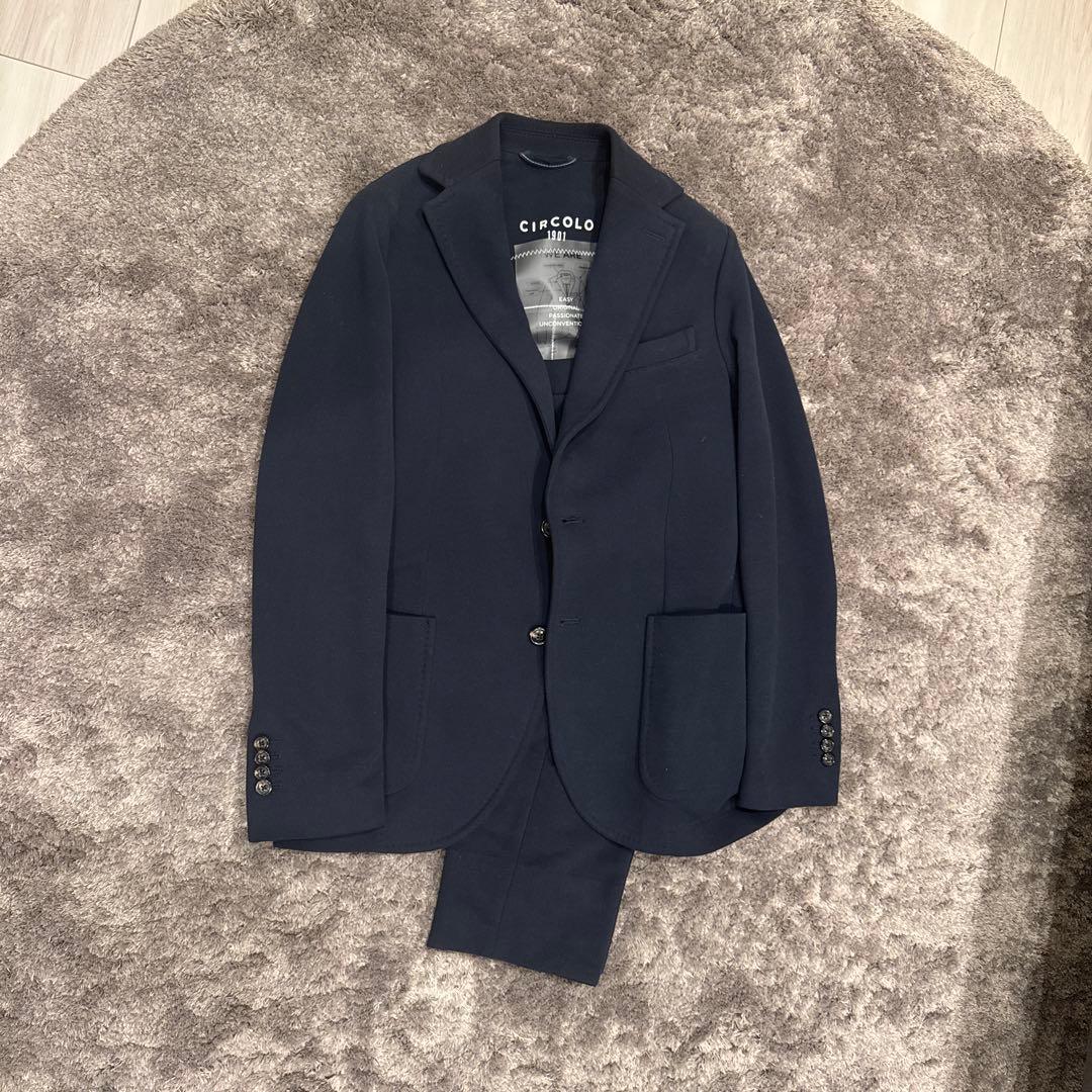 【美品】CIRCOLO ネイビー ジャージー　セットアップ