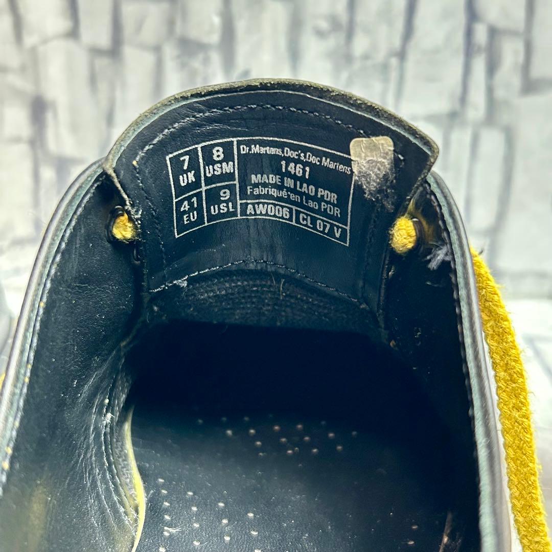 美品✨ドクターマーチン 3ホール 1461 オールイエローステッチ UK7