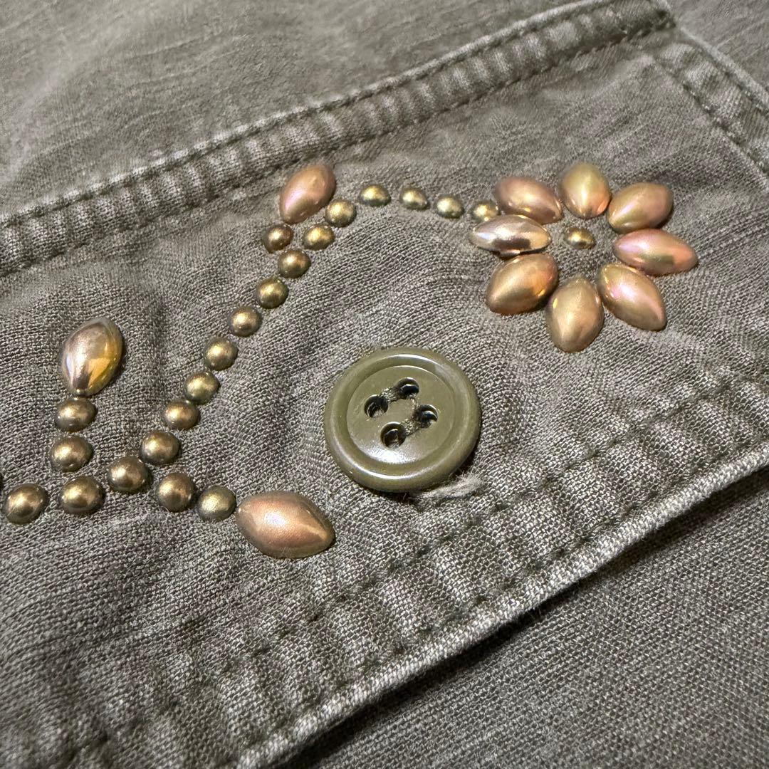 【希少】レミレリーフ　REMI RELIEF ミリタリーシャツ（襟：スタッズ）\"