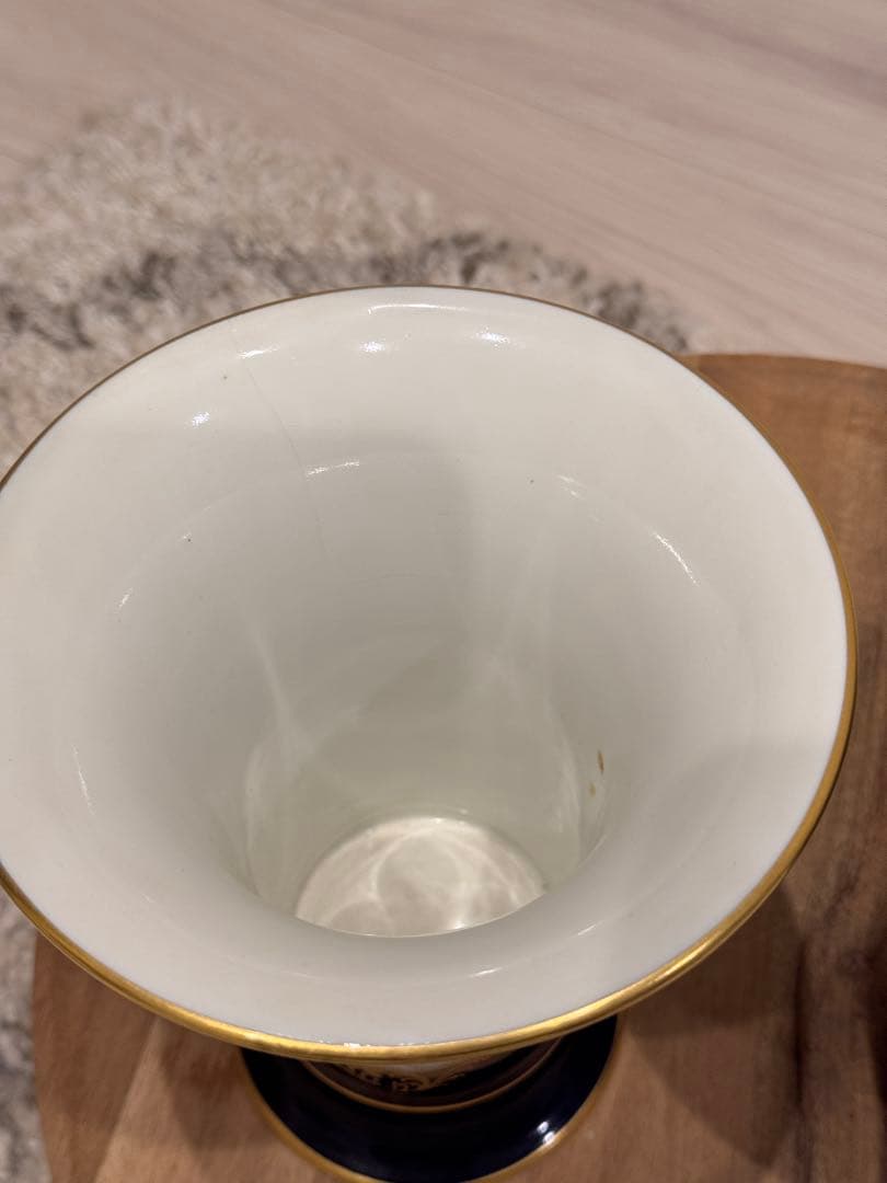 【値下げ】マイセン コバルトブルー 花瓶 ペア 双剣 フラワーブーケ【送料込】