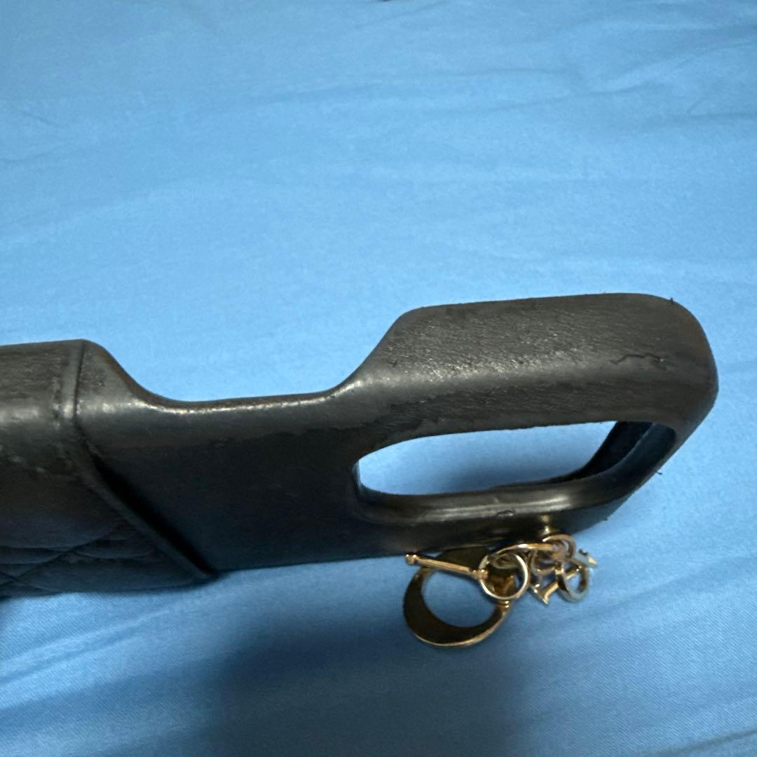 Dior ディオール iPhon14pro ブラックレザーチャーム付き【美品】