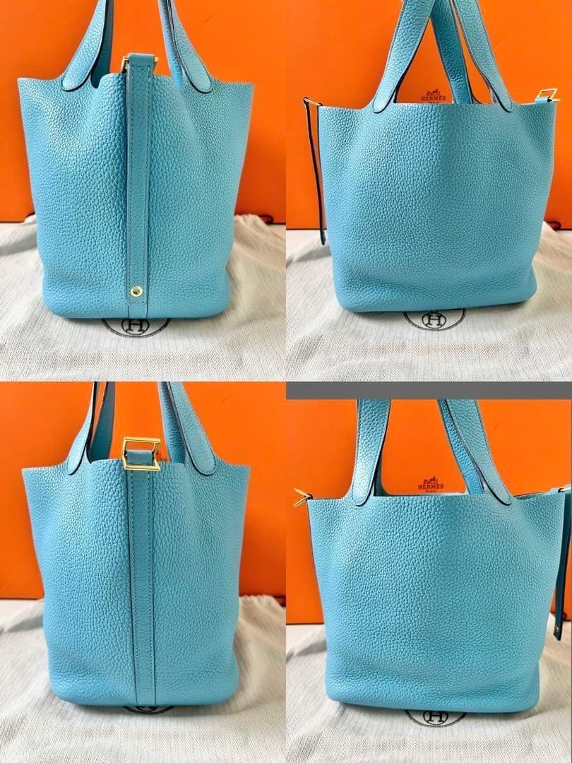 レアカラー★エルメス ピコタンロックMM ブルーノール Y刻印 ゴールド金具