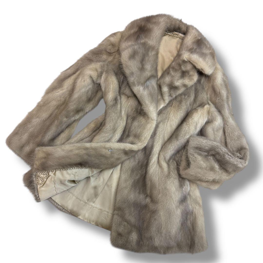 silver blu 1703 サファイヤミンク　毛皮 ファーコート シルバー