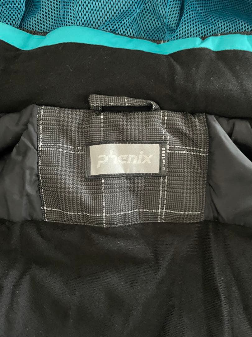 美品 フェニックス スキーウェア上下セット メンズM 黒チェック✖️水色