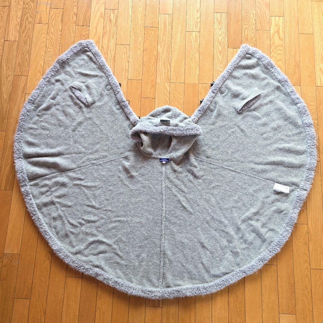 バーバリーブルーレーベル ポンチョコート ケープ マント ボア ファー フード