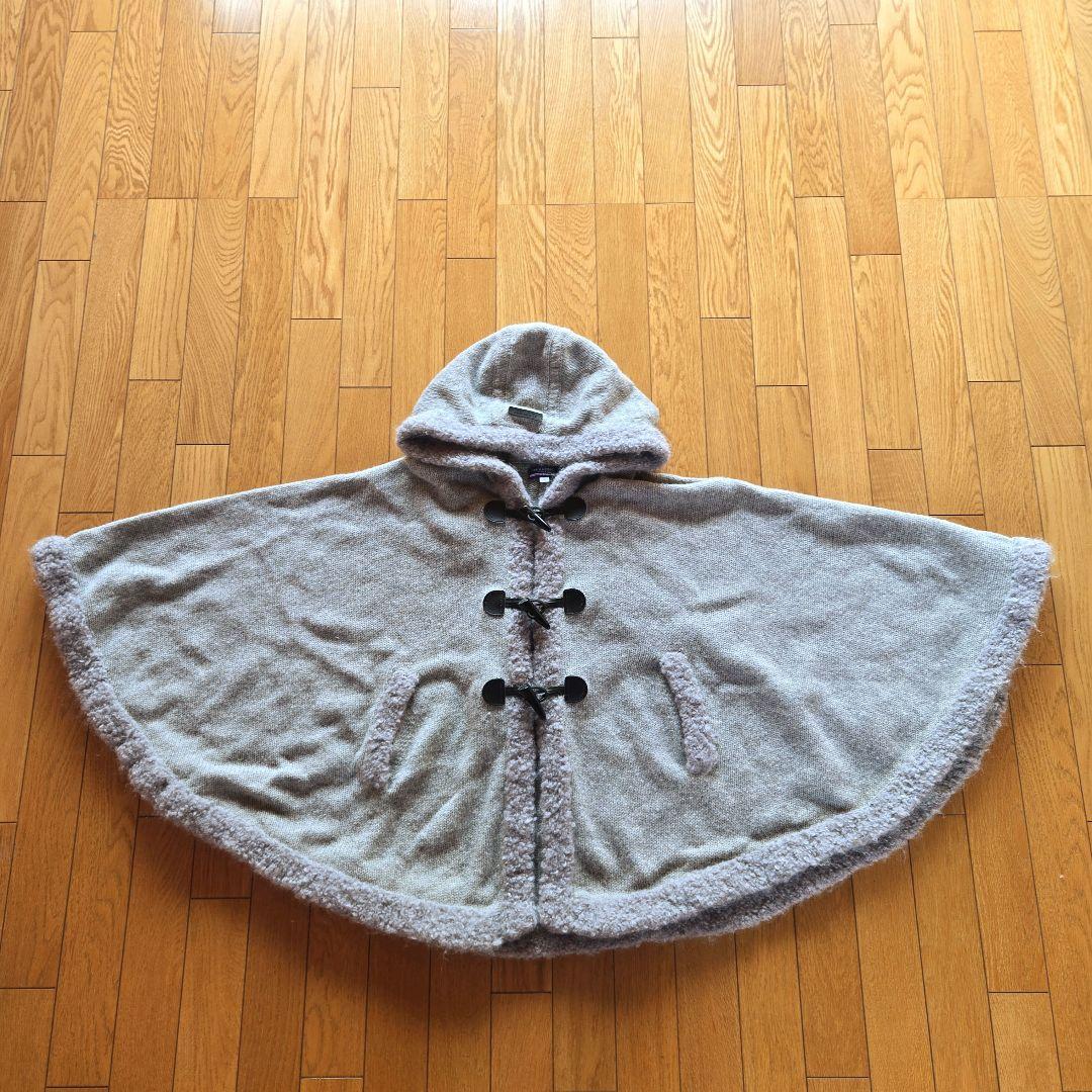 バーバリーブルーレーベル ポンチョコート ケープ マント ボア ファー フード