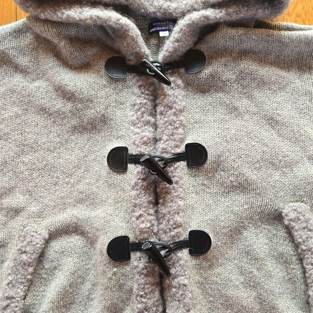 バーバリーブルーレーベル ポンチョコート ケープ マント ボア ファー フード