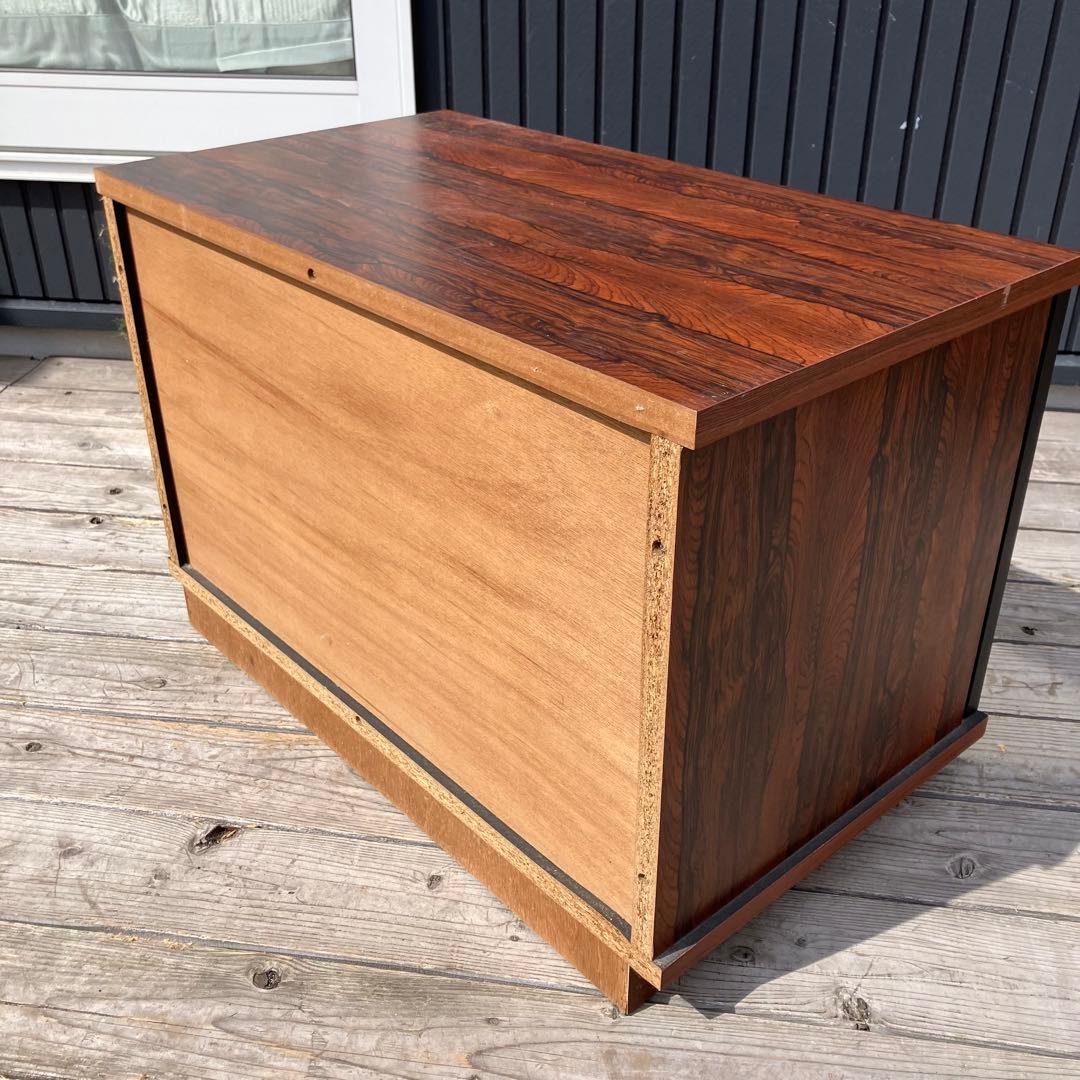 昭和レトロ ミッドセンチュリー 古家具 ガラス扉木製レコードラック キャビネット