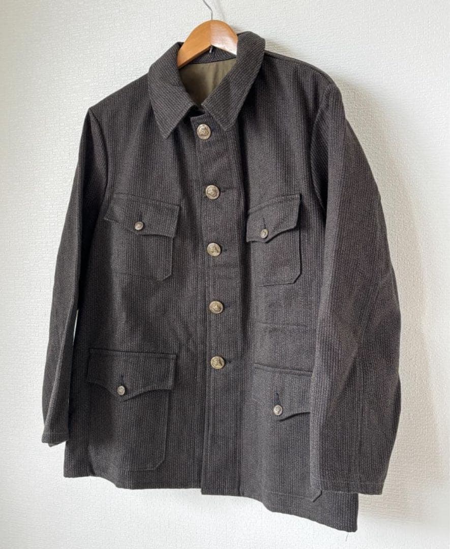 【極美品】フレンチ ハンティングジャケット 動物ボタン フランス製