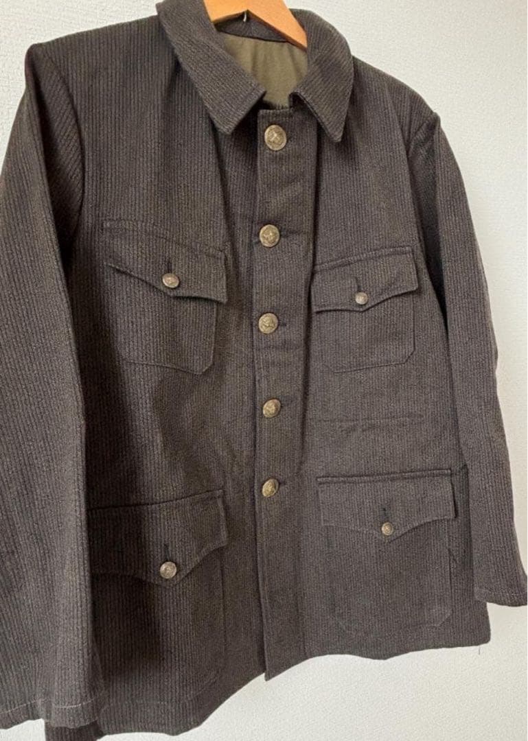 【極美品】フレンチ ハンティングジャケット 動物ボタン フランス製