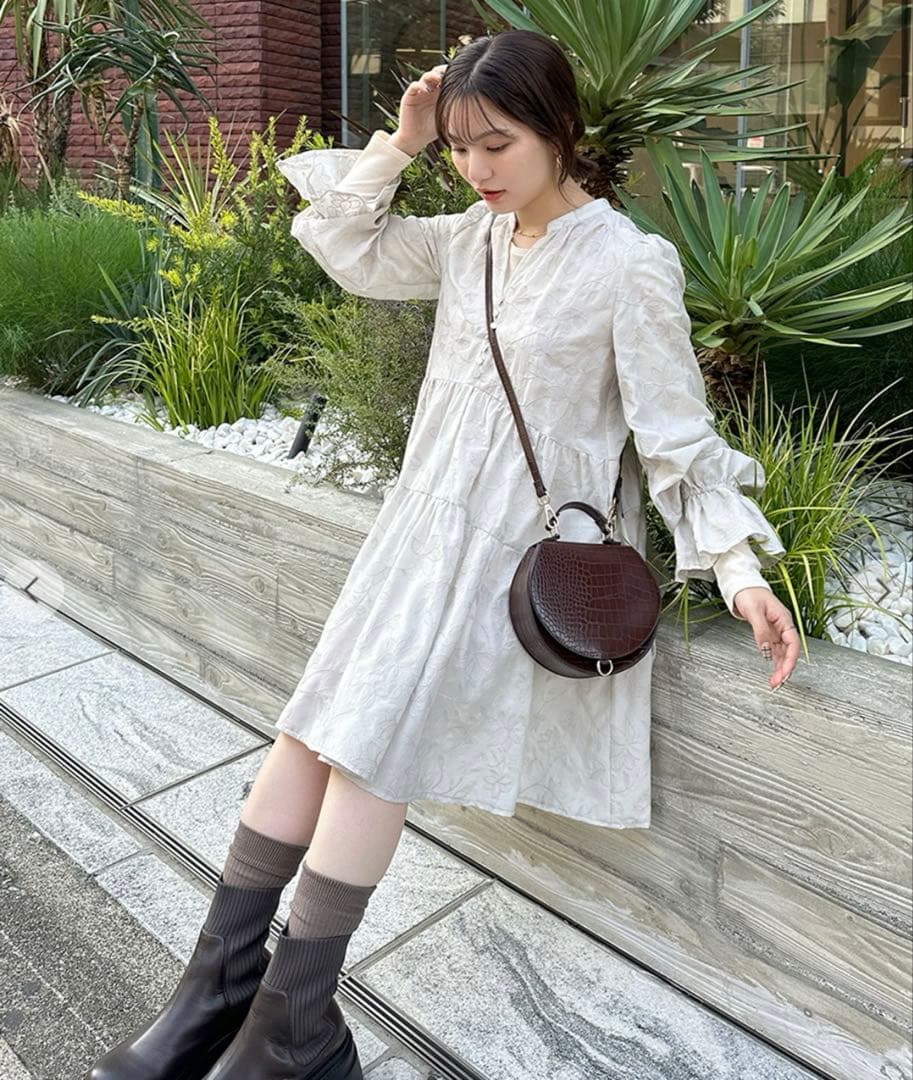 COCODEAL ココディール　エンブロイダリーティアードミニワンピース