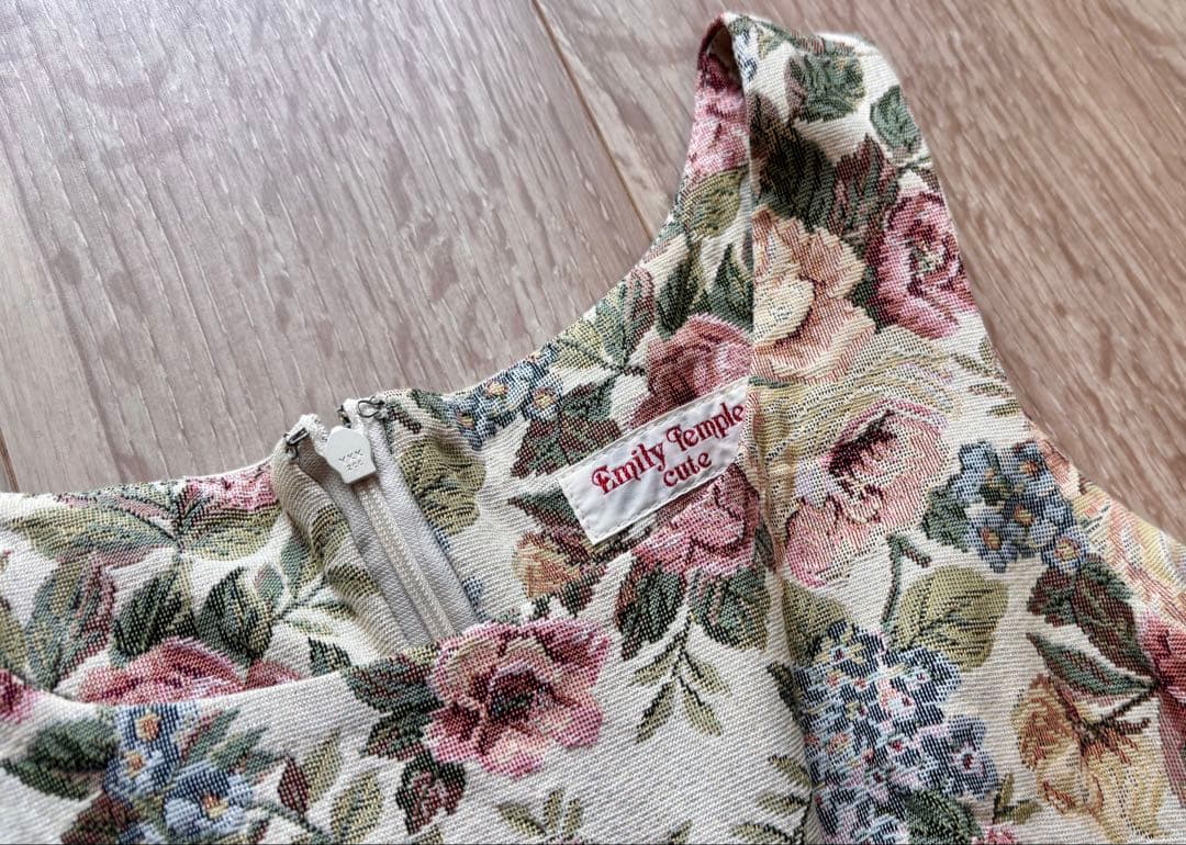 エミリーテンプルキュート薔薇ゴブラン＆レースJSK ワンピ 美品