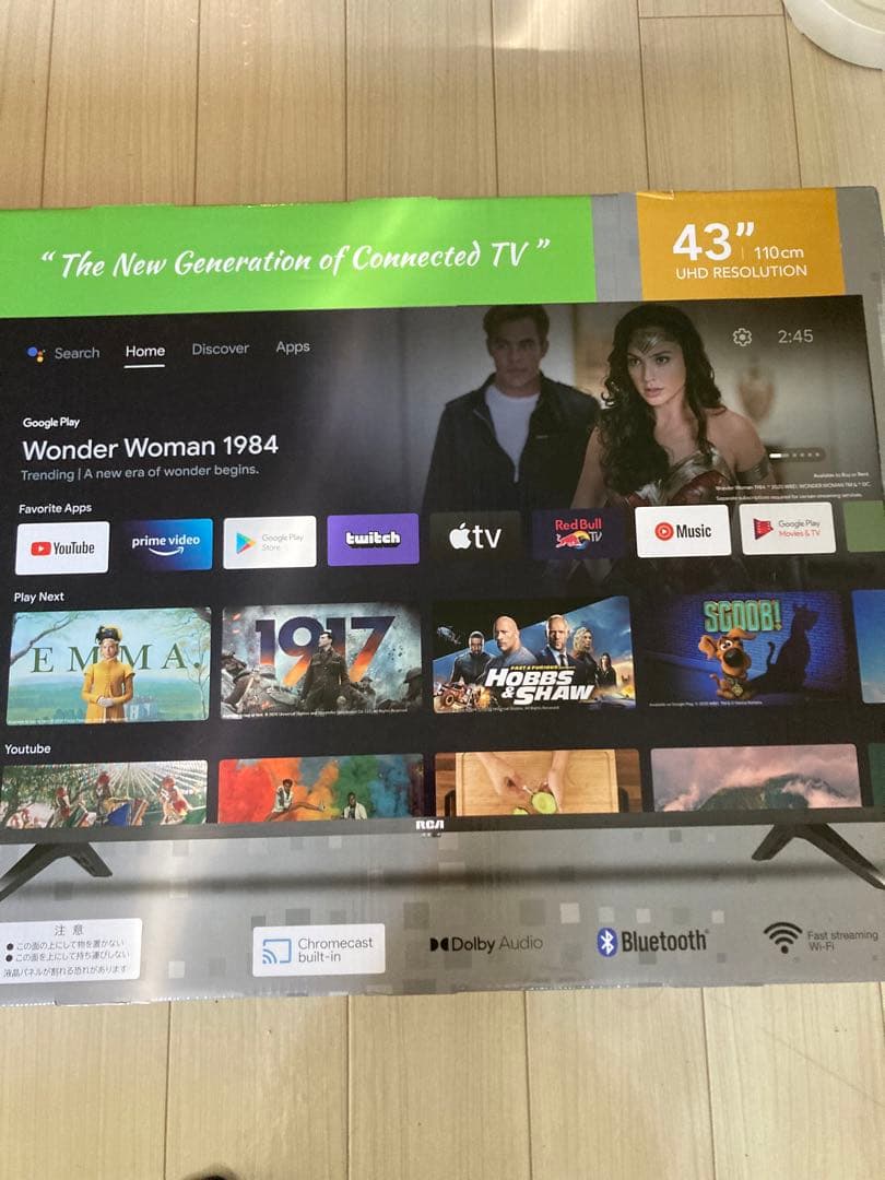 43インチ　4K  スマートテレビ