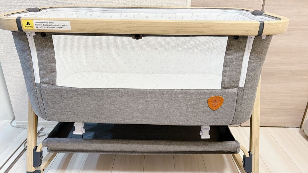 【美品】HZDMJ ベビーベッド グレー