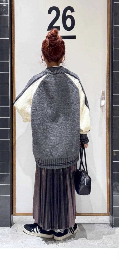 スカジャン風ニットブルゾン　ニコアンド