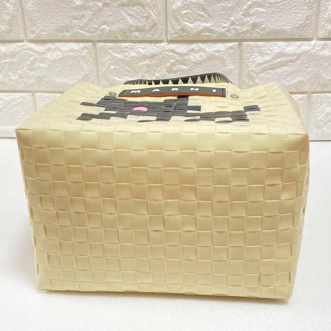 美品 MARNI マルニ FLOWER CAFE キャット バスケット トート
