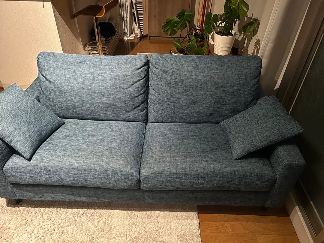 ニトリ　Nポケット　A7 3人掛けソファ　ターコイズブルー