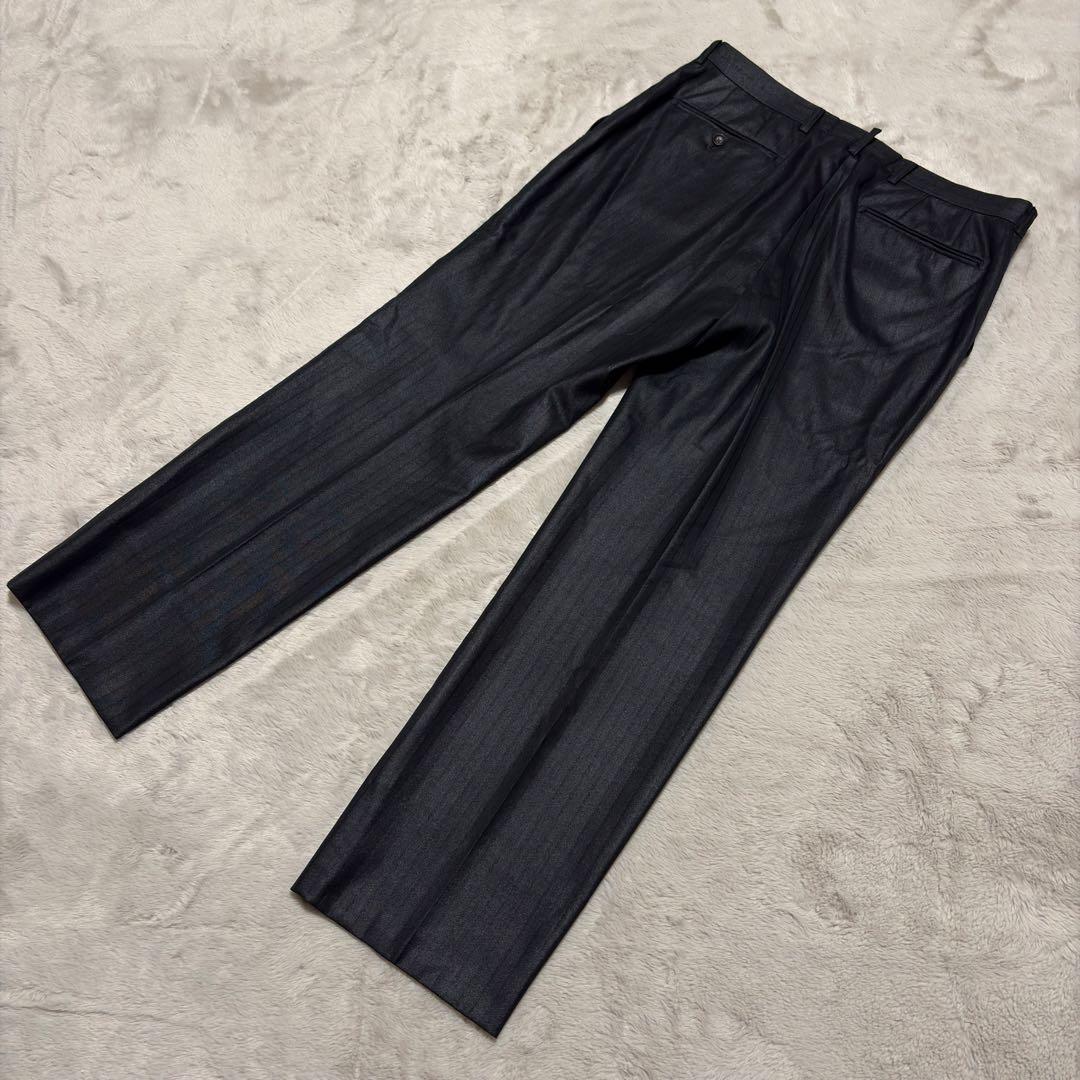 美品 パーソンズフォーメン 3ピース スーツ ブラック ストライプ AB4 光沢