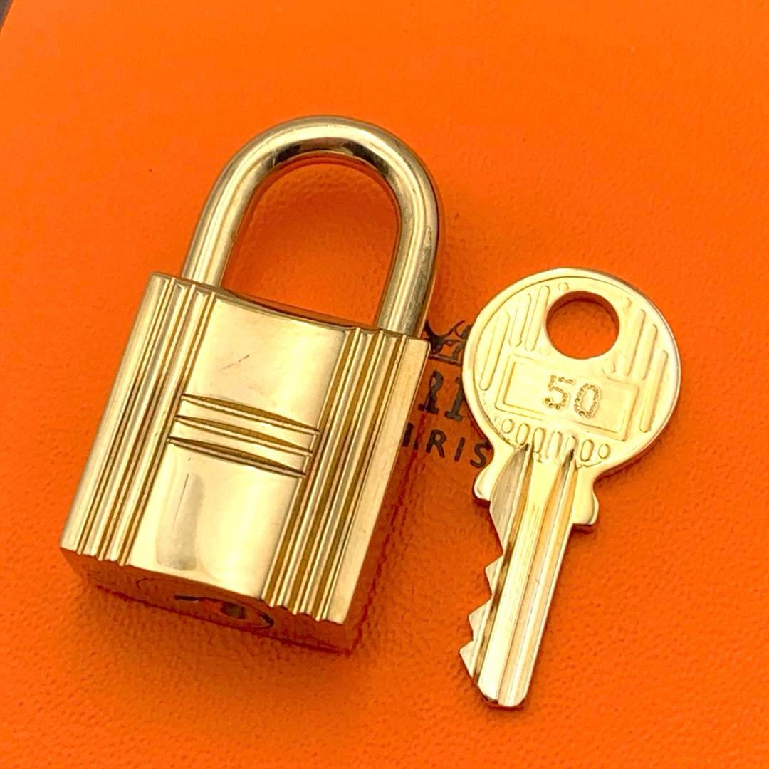 HERMES エルメス カデナ 50番 ゴールド 24Kメッキ 鍵付き 南京錠
