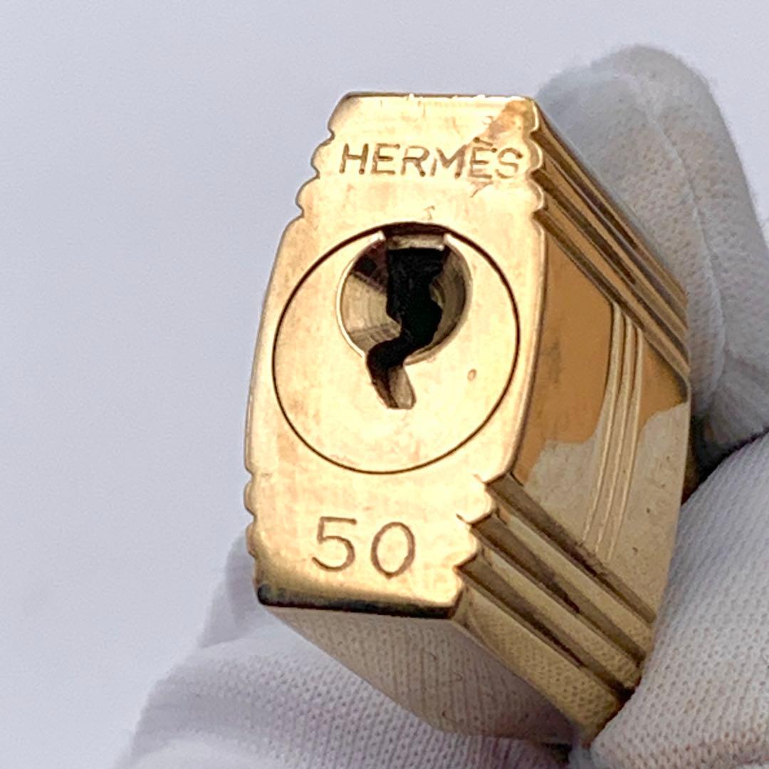 HERMES エルメス カデナ 50番 ゴールド 24Kメッキ 鍵付き 南京錠
