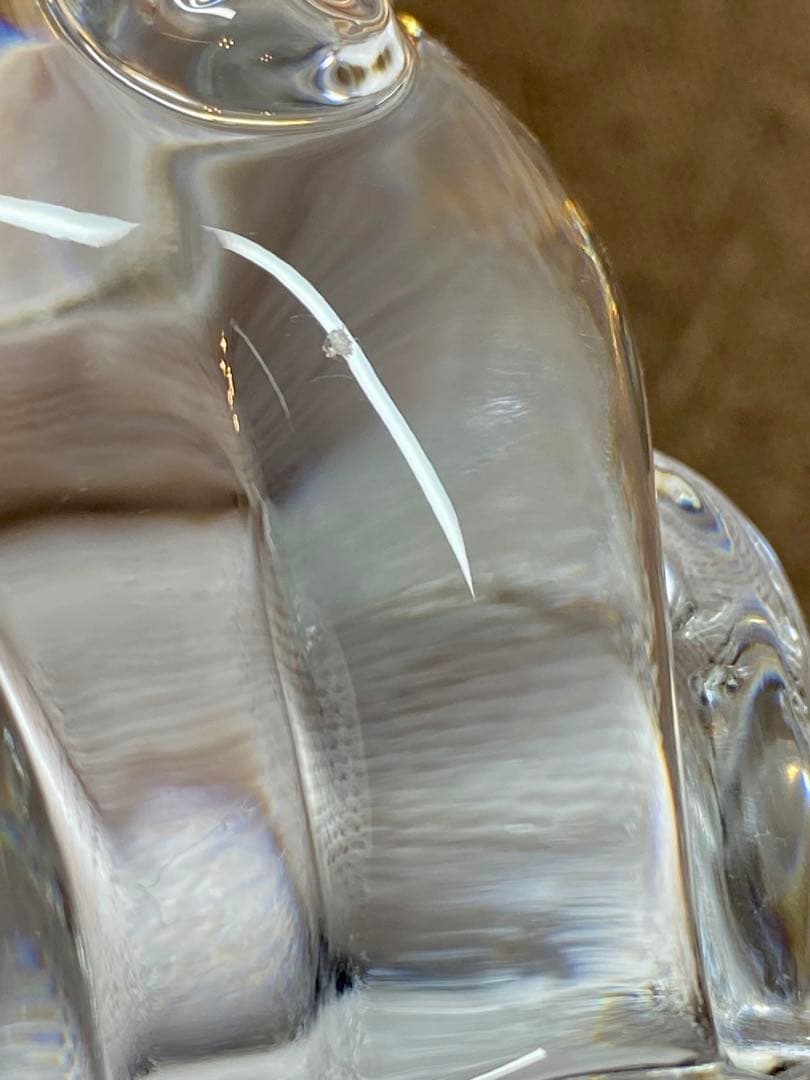 Baccarat バカラ クリスタル 招き猫 箱なし イニシャル入り 10cm