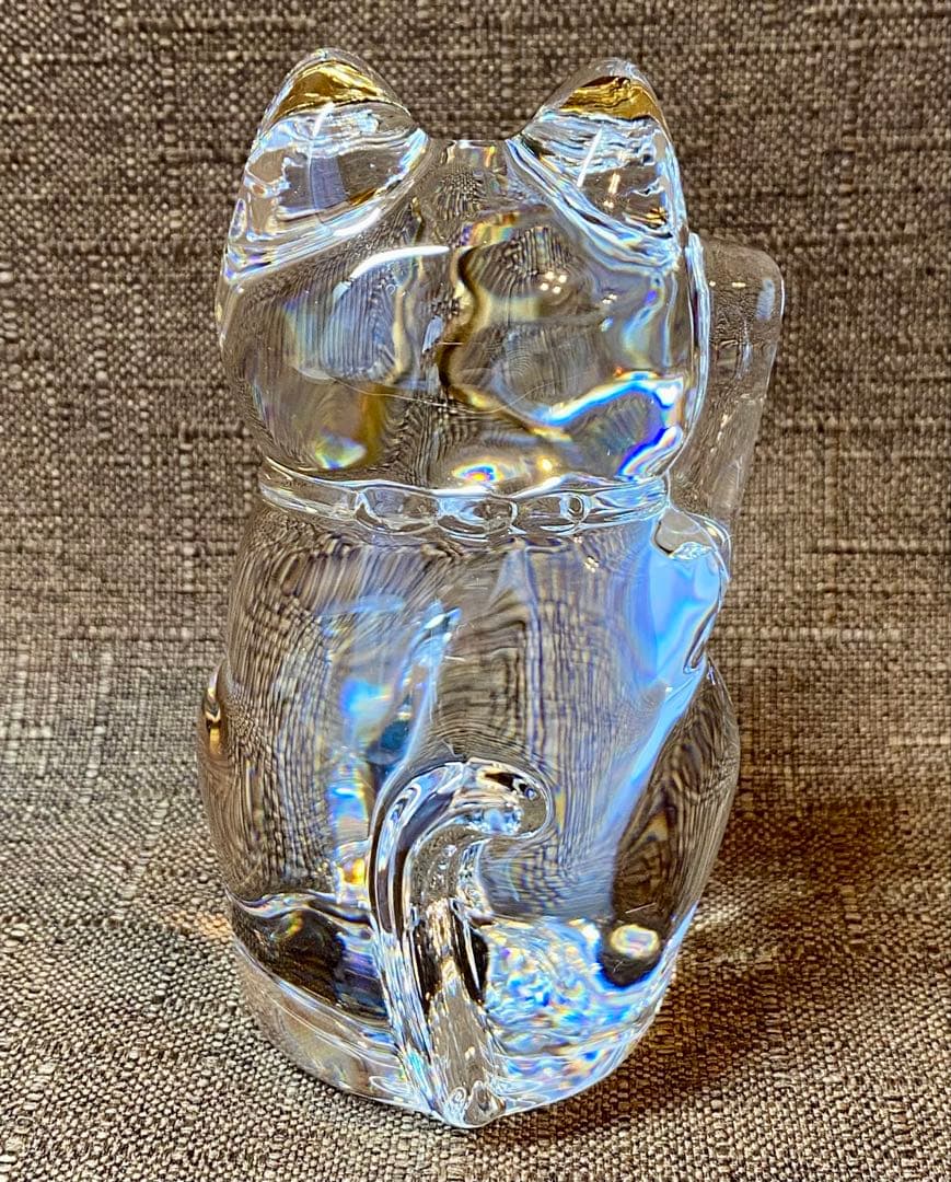 Baccarat バカラ クリスタル 招き猫 箱なし イニシャル入り 10cm